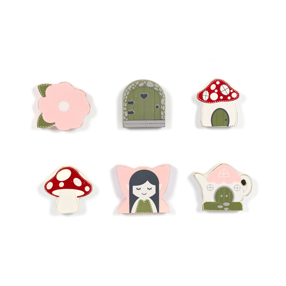 1.75" X 2" X .25" Wood Shapes Set of Six (Fairy Garden) Multicolor