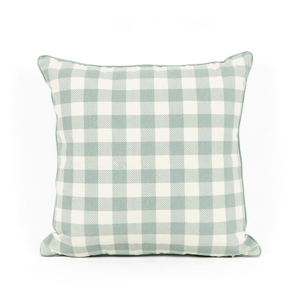 17" Reversible Pillow - Rabbit and Check | Multicolor