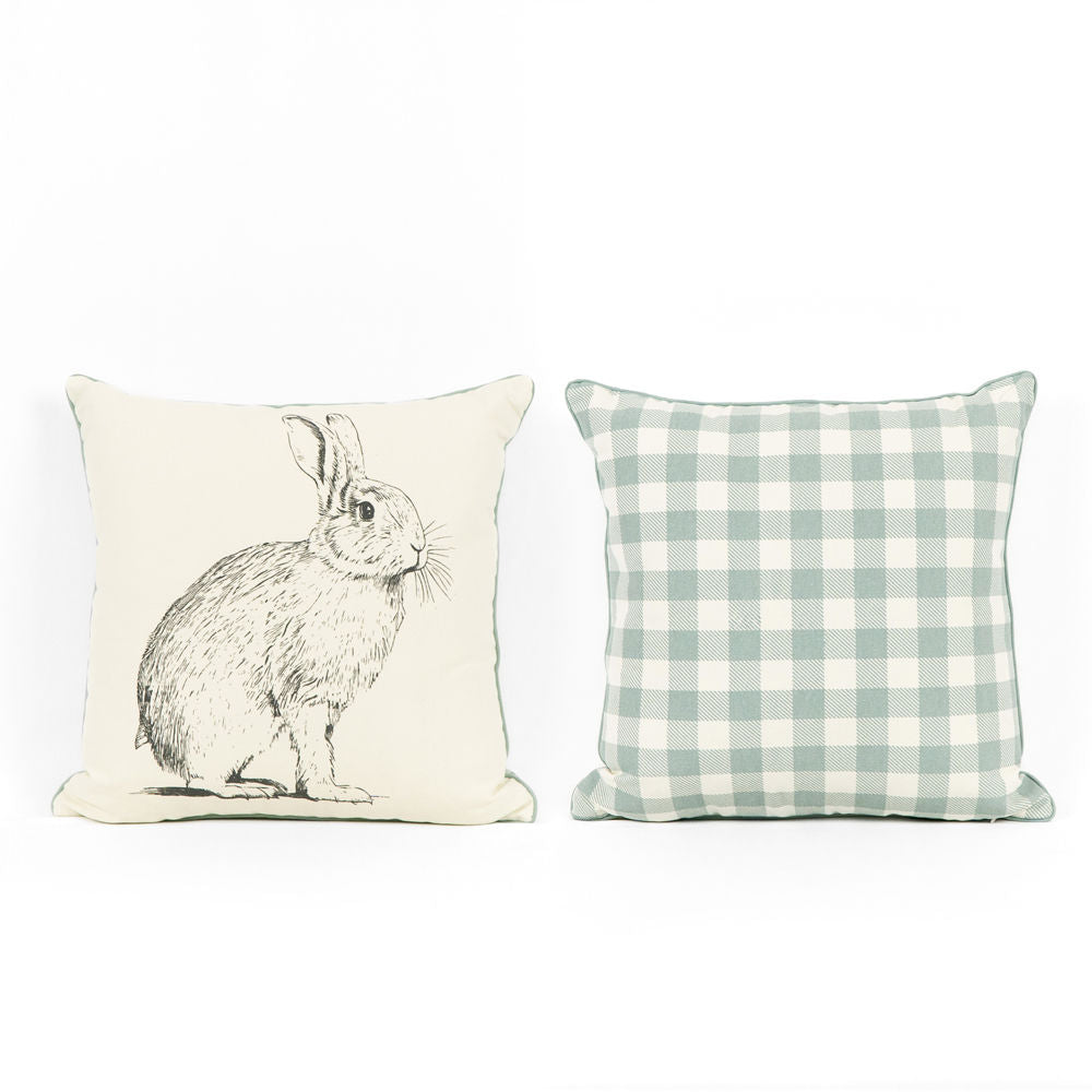 23" X 23" X 6.75" Reversible Pillow (Rabbit/Checkered) Multicolor