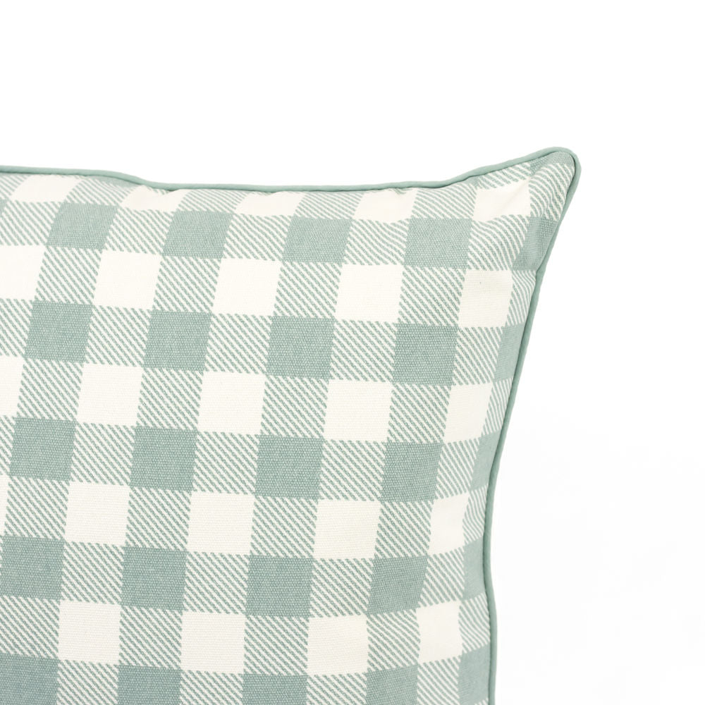 17" Reversible Pillow - Rabbit and Check | Multicolor