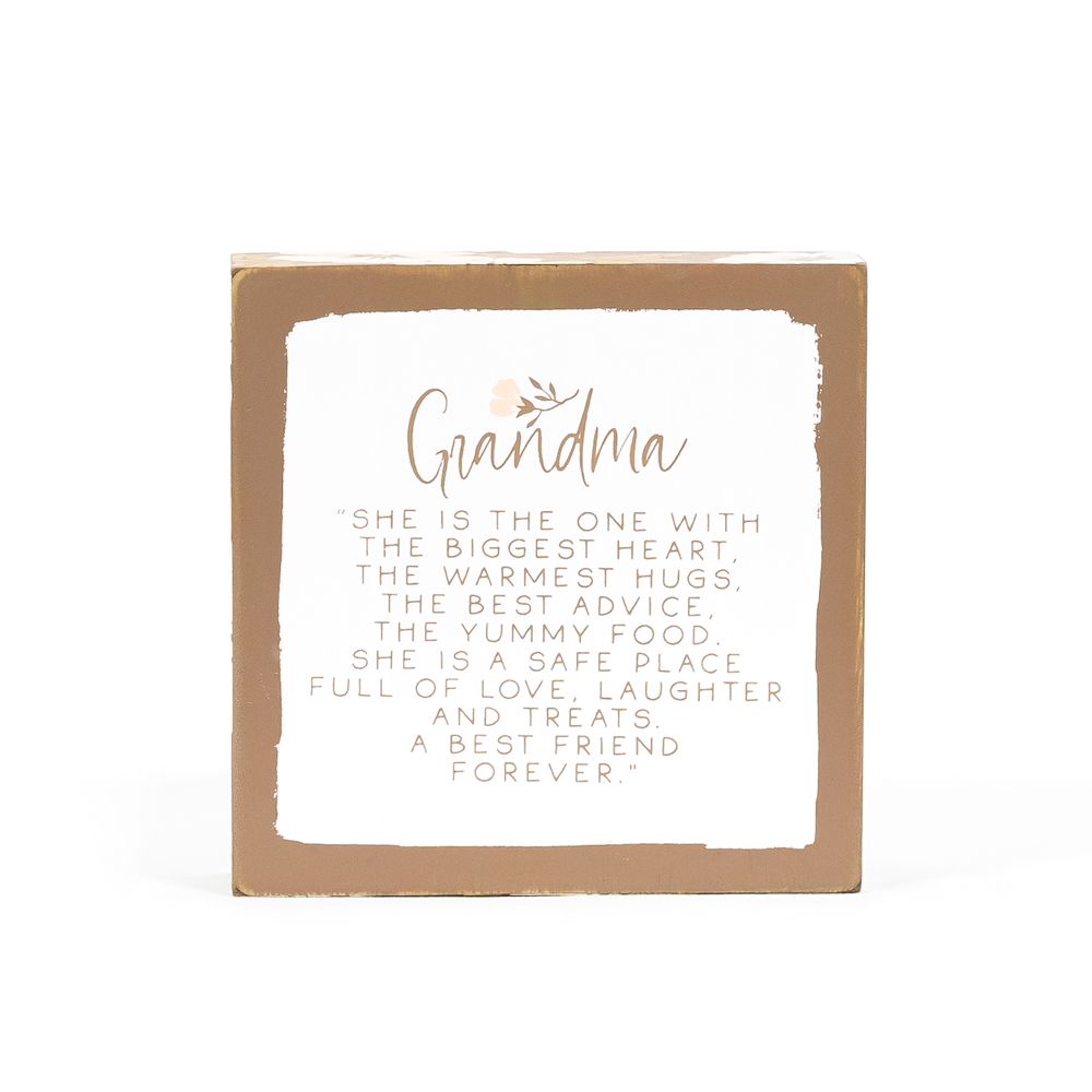 5" Reversible Wood Frame Sign - Grandma Love/Forever