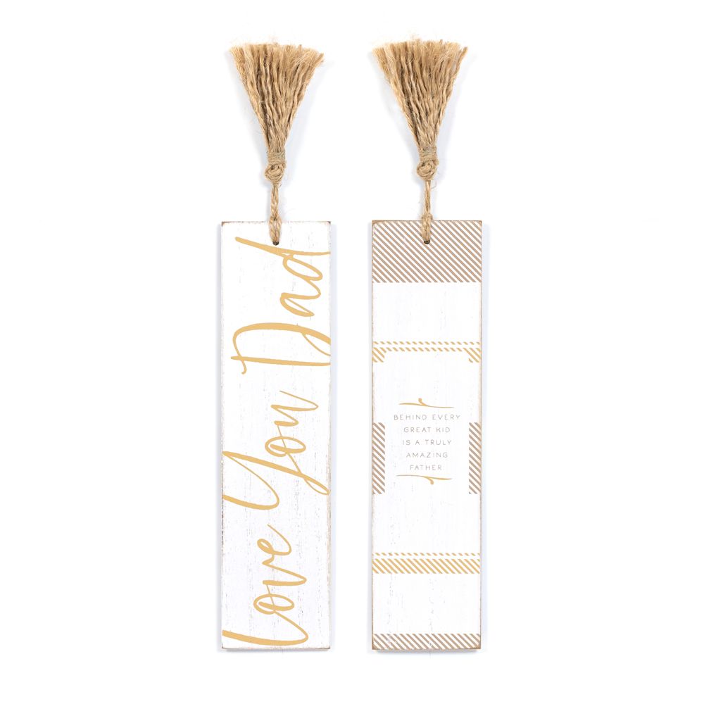 2x8x.10 rvs wood bookmark w/ tassel (LOVE DAD)