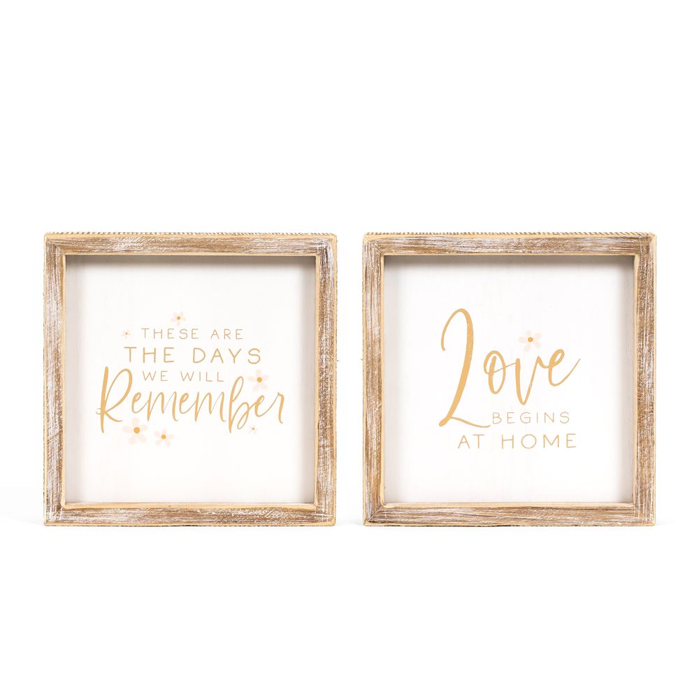 8x8x1.5 rvs wood block sign (REMEMBER/LOVE)