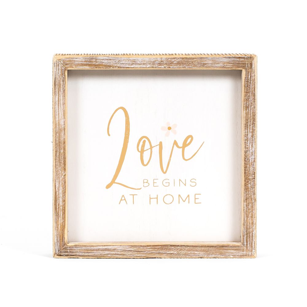 8" Reversible Wood Frame Sign - Remember/Love | Multicolor