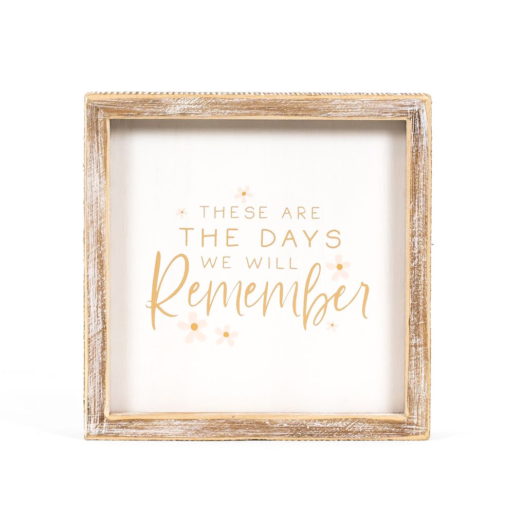 8" Reversible Wood Frame Sign - Remember/Love | Multicolor