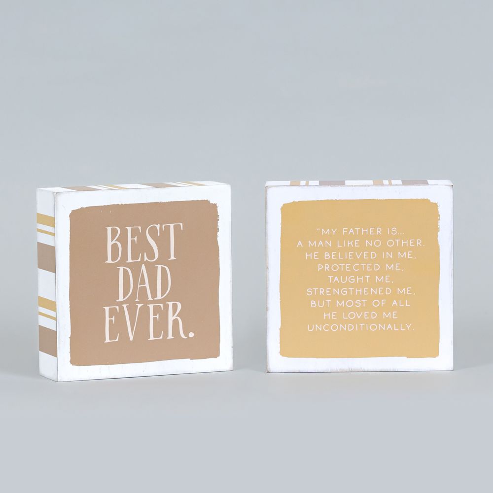 5x5x1.5 rvs wood block sign (BEST DAD/FATHER)