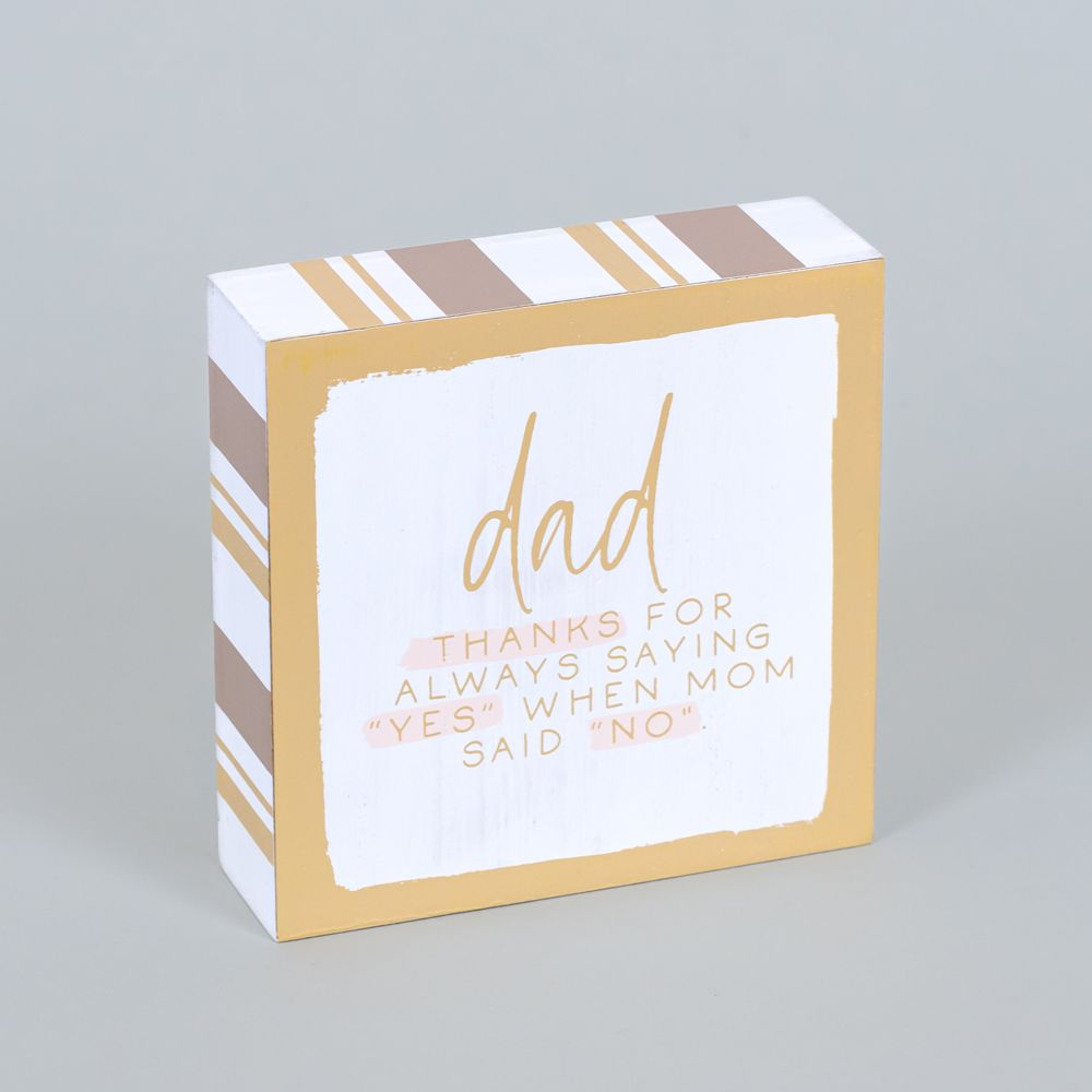 5" Reversible Wood Frame Sign - Dad Yes/Unconditional
