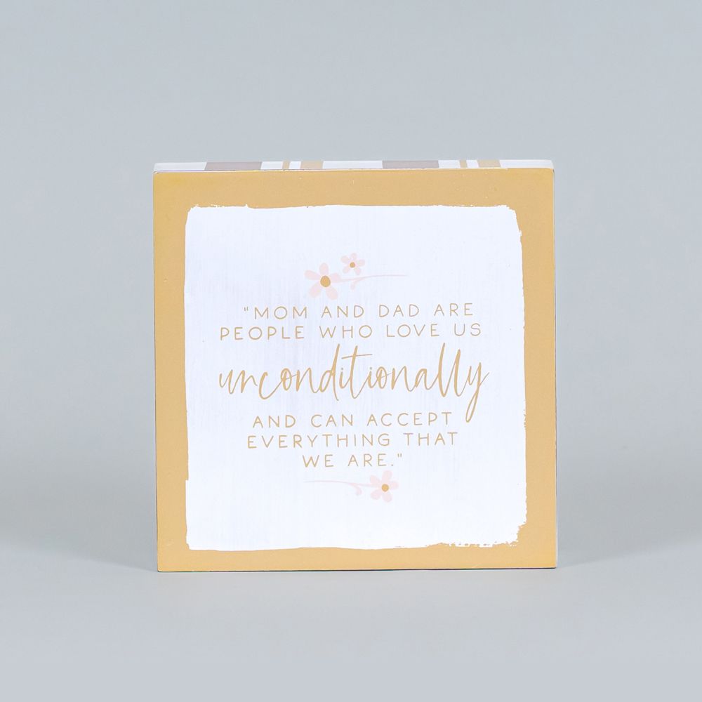 5" Reversible Wood Frame Sign - Dad Yes/Unconditional