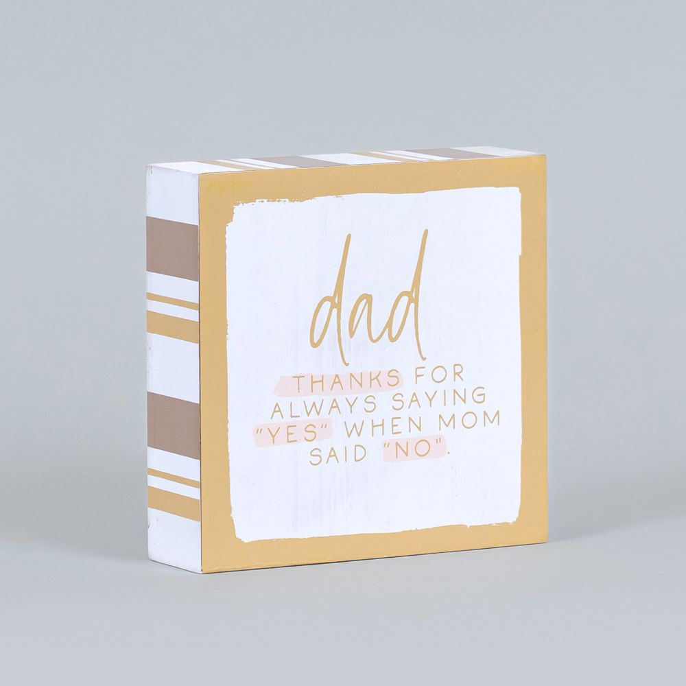 5" Reversible Wood Frame Sign - Dad Yes/Unconditional