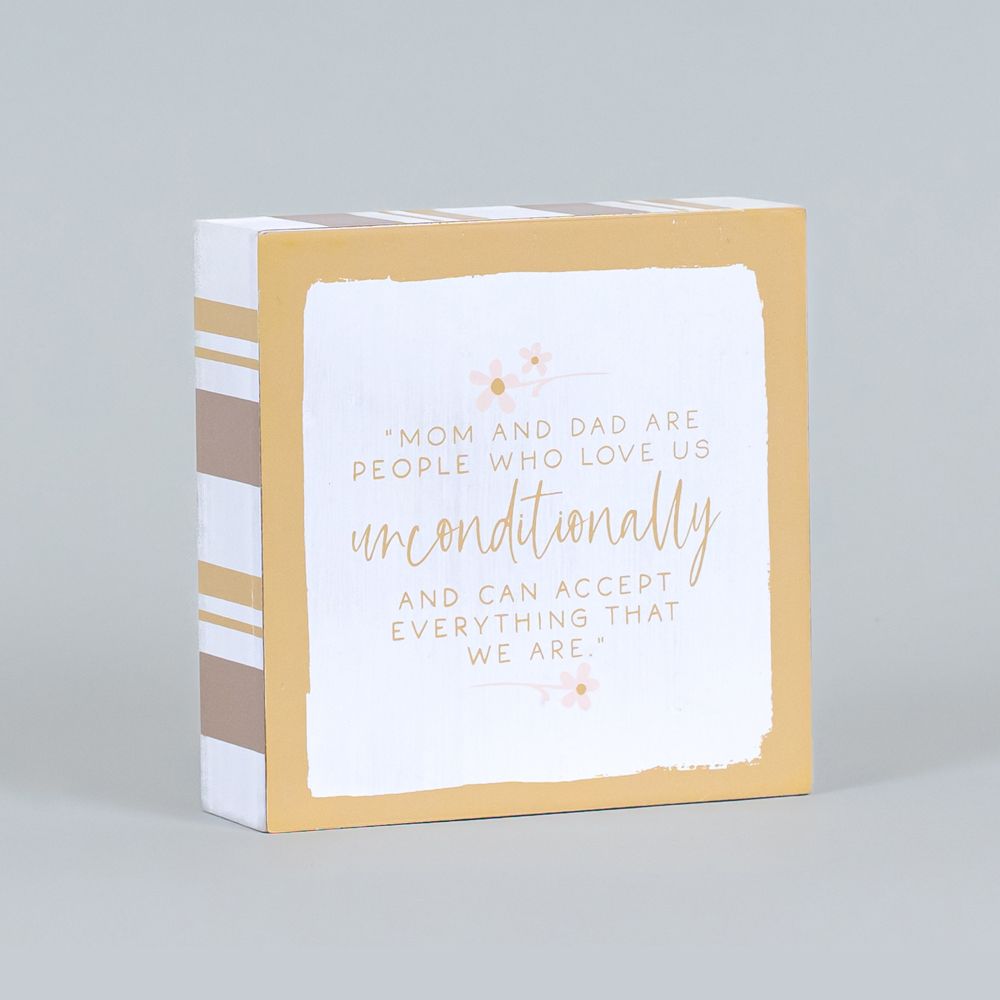 5" Reversible Wood Frame Sign - Dad Yes/Unconditional