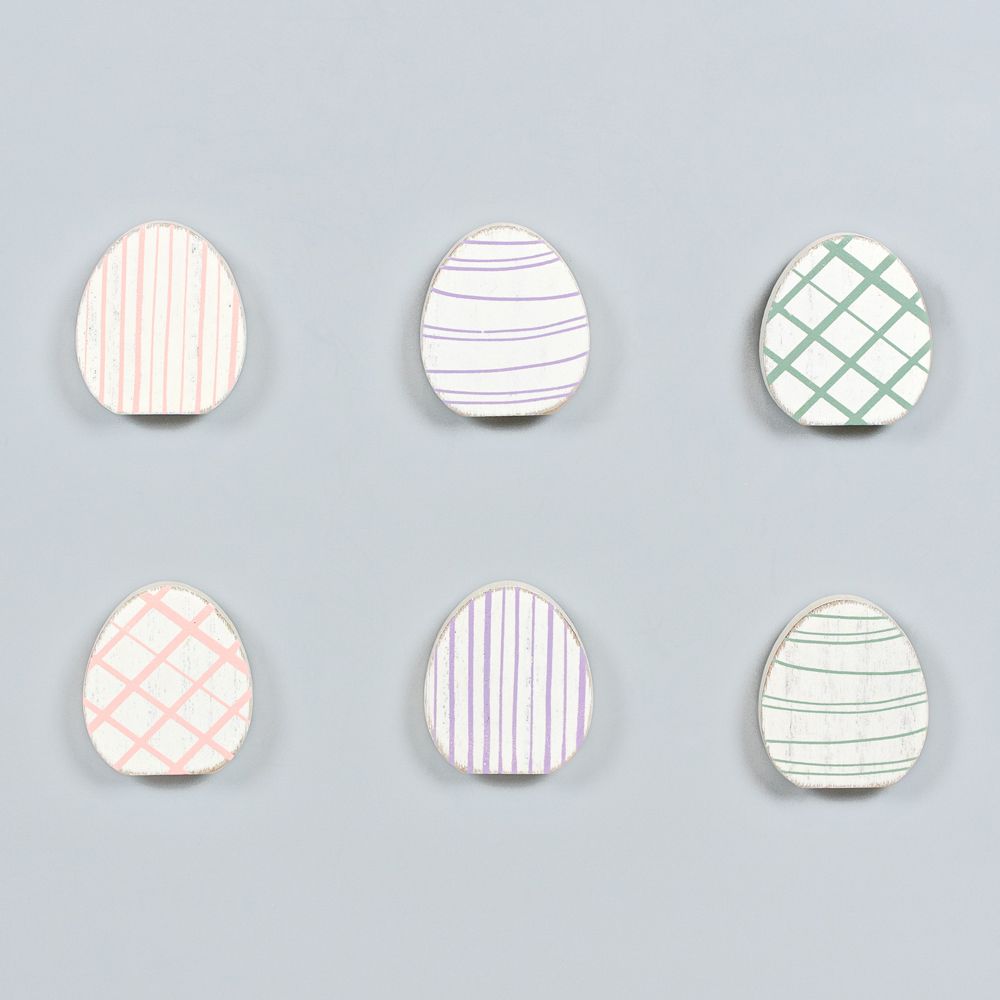 Letterboard Wood Shape Icons - Decorated Eggs (Set of 6)