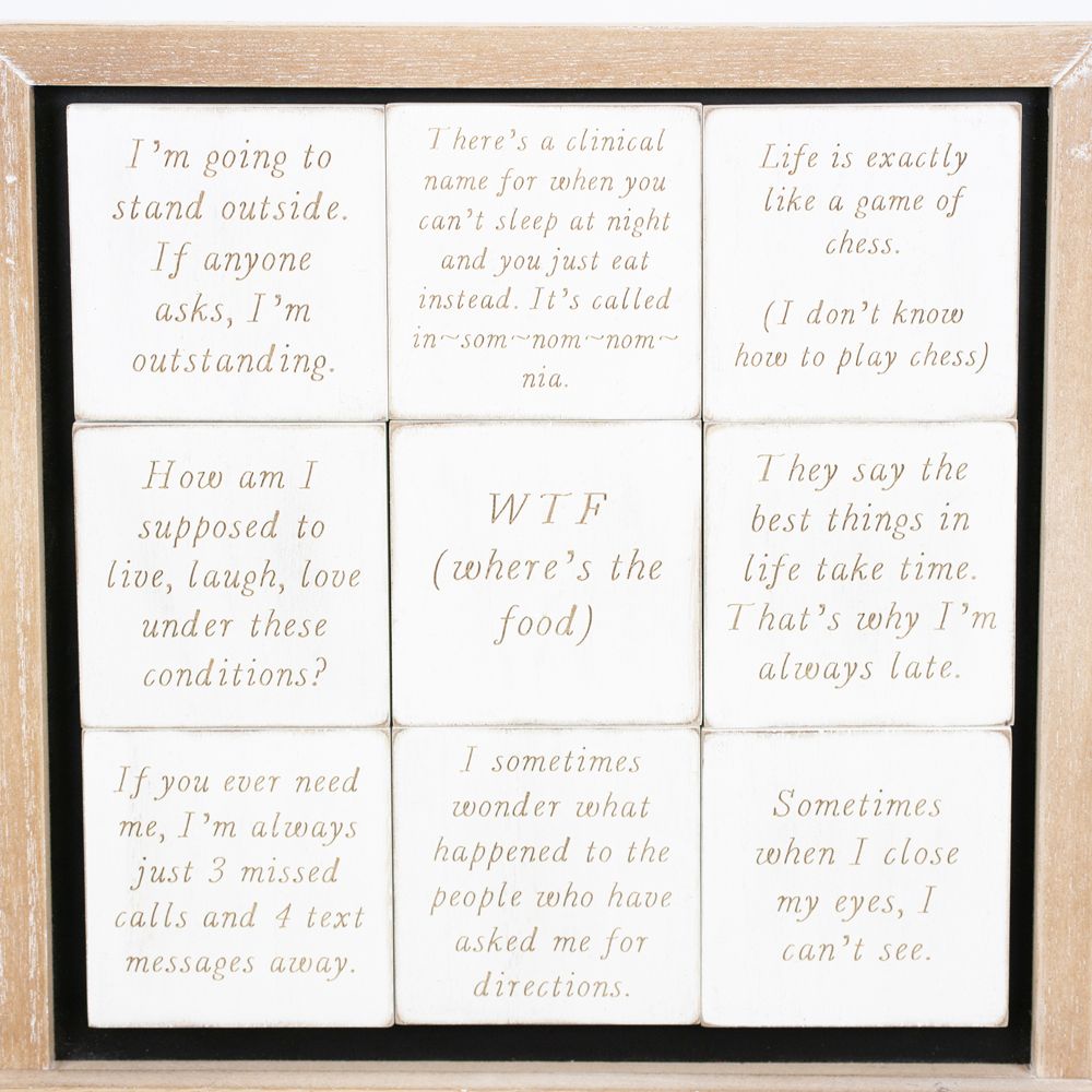 Funny Wood Magnets - Set of 9 | White and Black