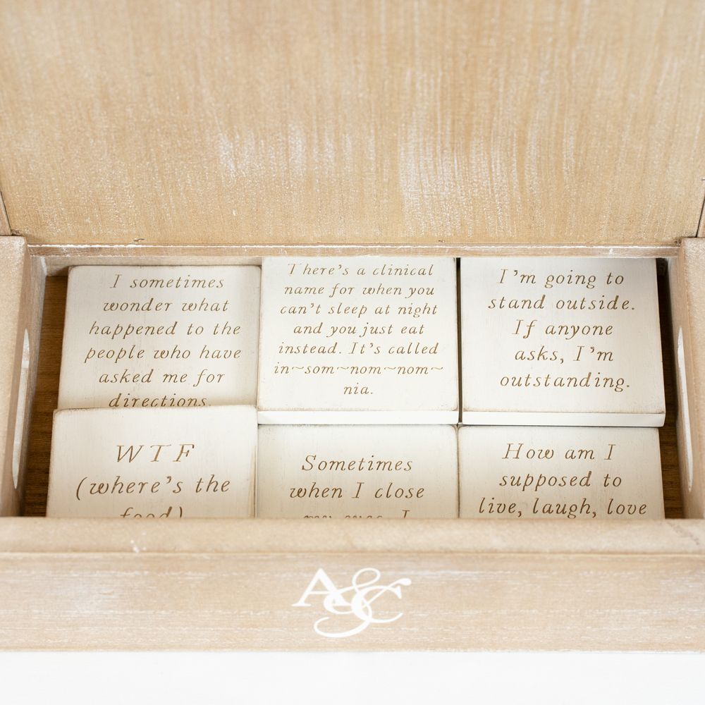 Funny Wood Magnets - Set of 9 | White and Black