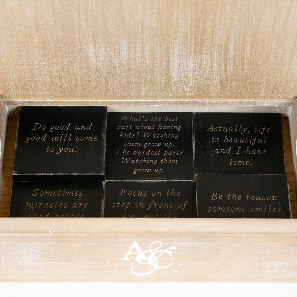 3" Wood Inspirational Magnets - Black and White (Set of 9)
