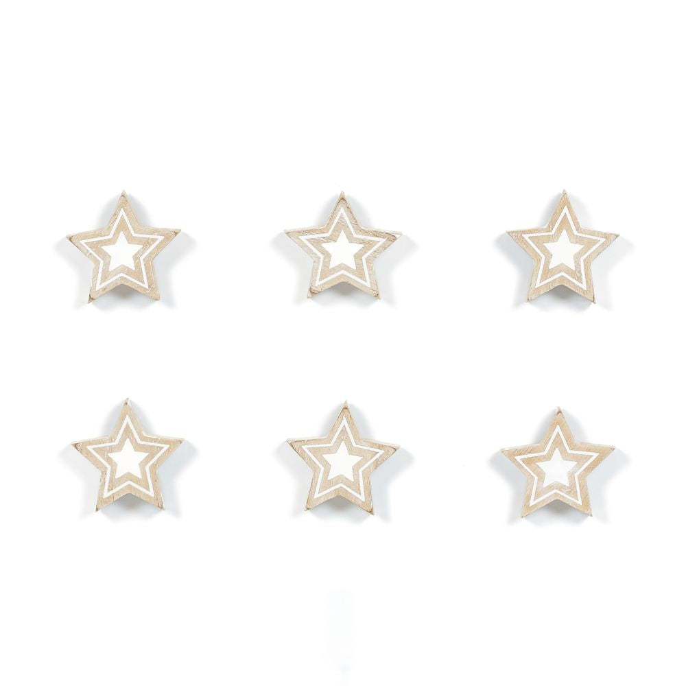 2x2x.25 wood shapes s/6 (STARS) ntrl/wh