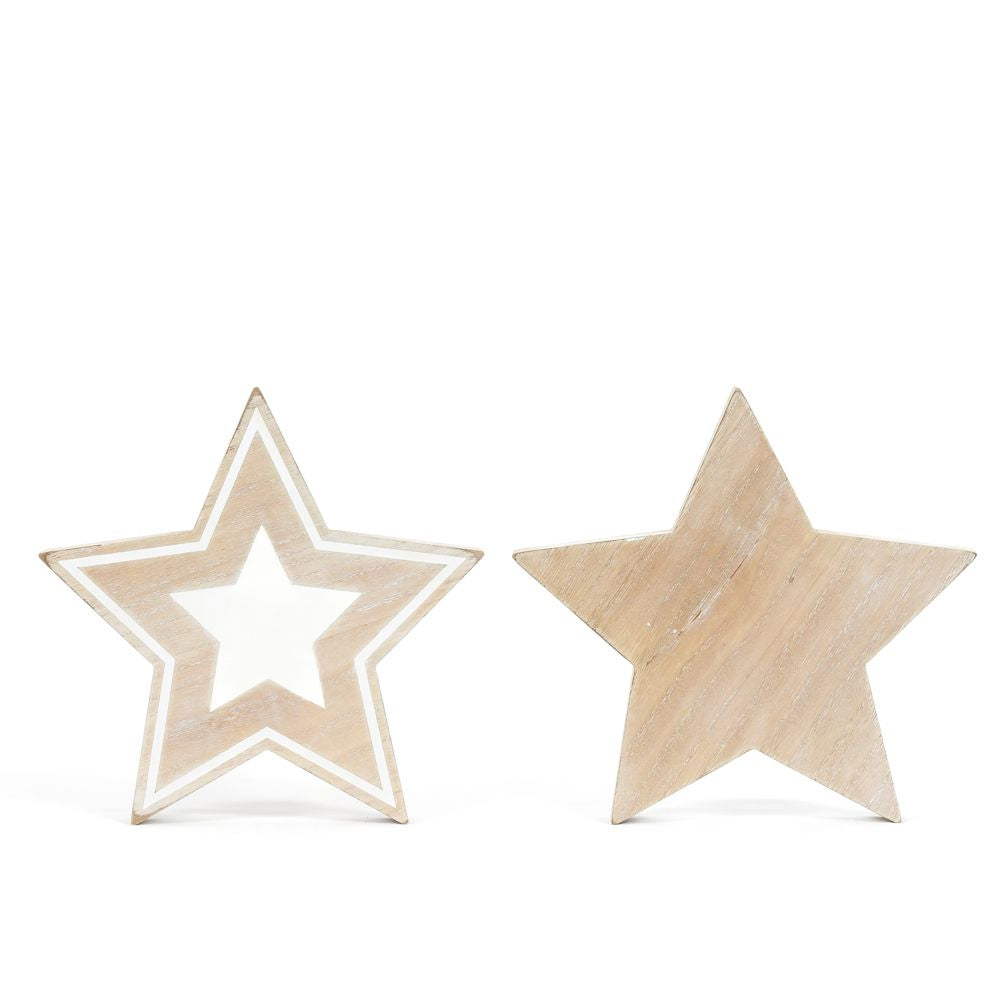8x8x1.5 rvs chunky wood shape (STAR) ntrl/wh