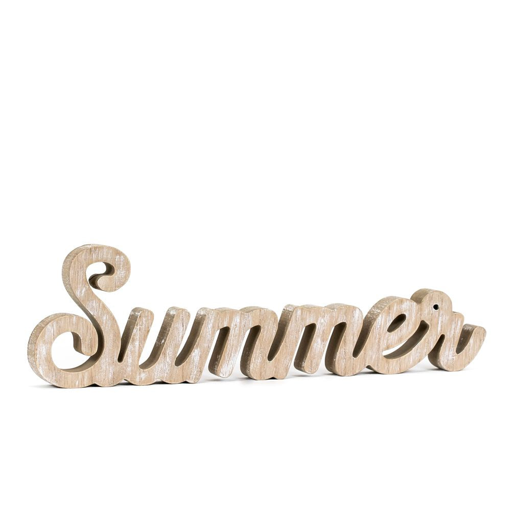 15" Wood Cutout - Summer | Natural