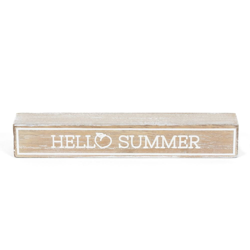 6" Reversible Wood Brick - Hello Summer / Home Sweet Home