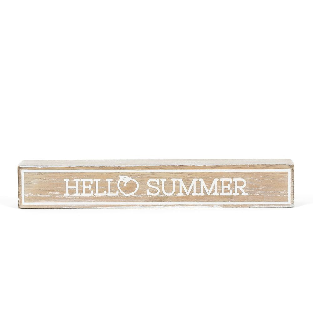 6" Reversible Wood Brick - Hello Summer / Home Sweet Home