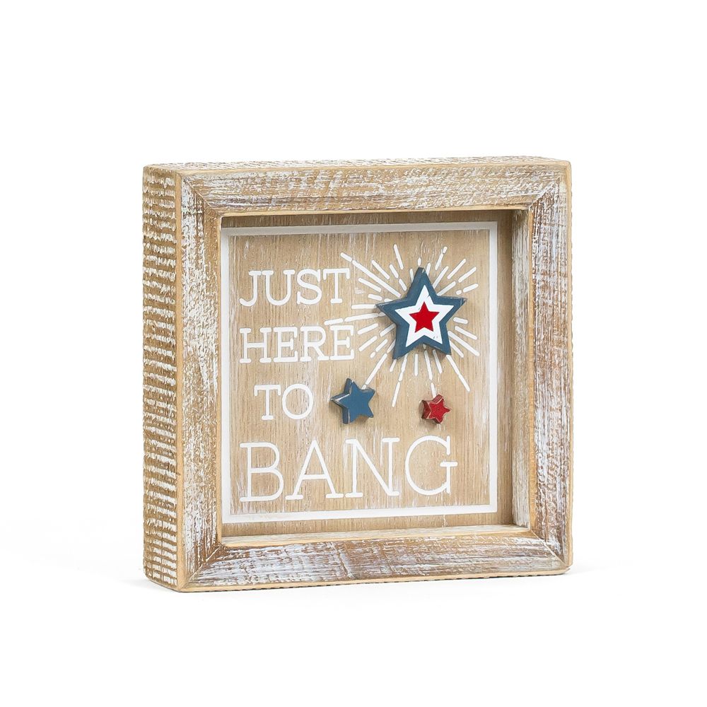5" Reversible Wood Frame Sign - Bang/Sweet Cheeks | Americana Collection