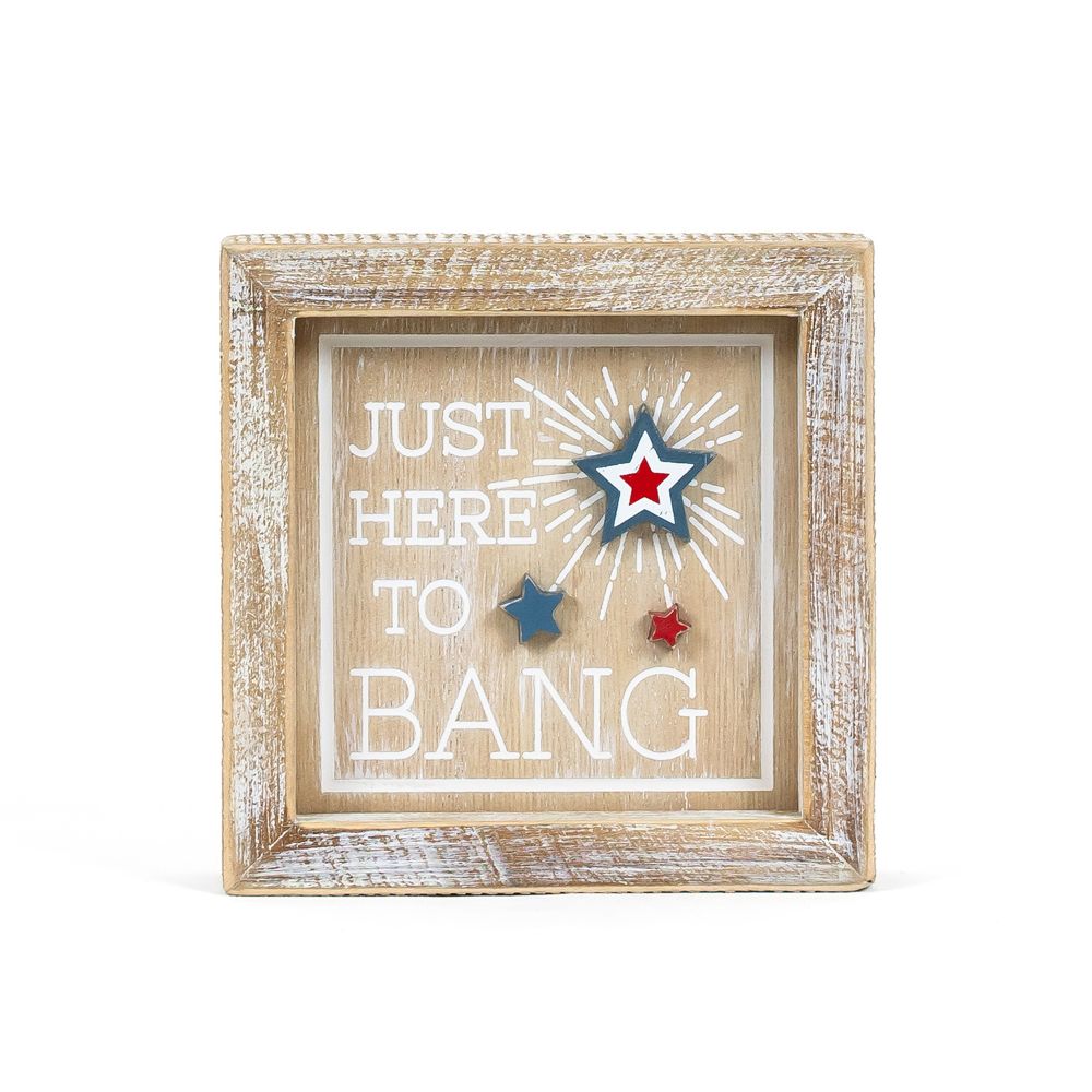 5" Reversible Wood Frame Sign - Bang/Sweet Cheeks | Americana Collection