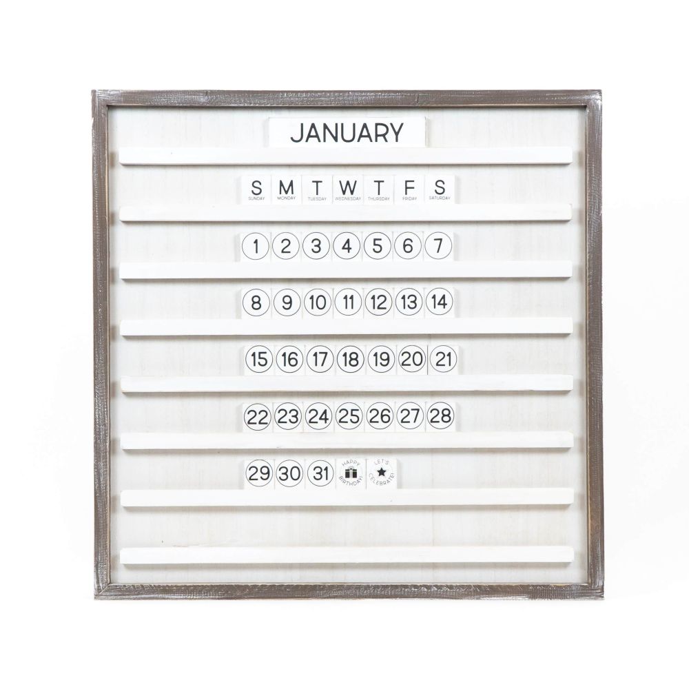 Letterboard Tile Set - Calendar | White and Black (Set of 46)