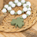 24x1 wood bead garland (SHAMROCK) wh/gn