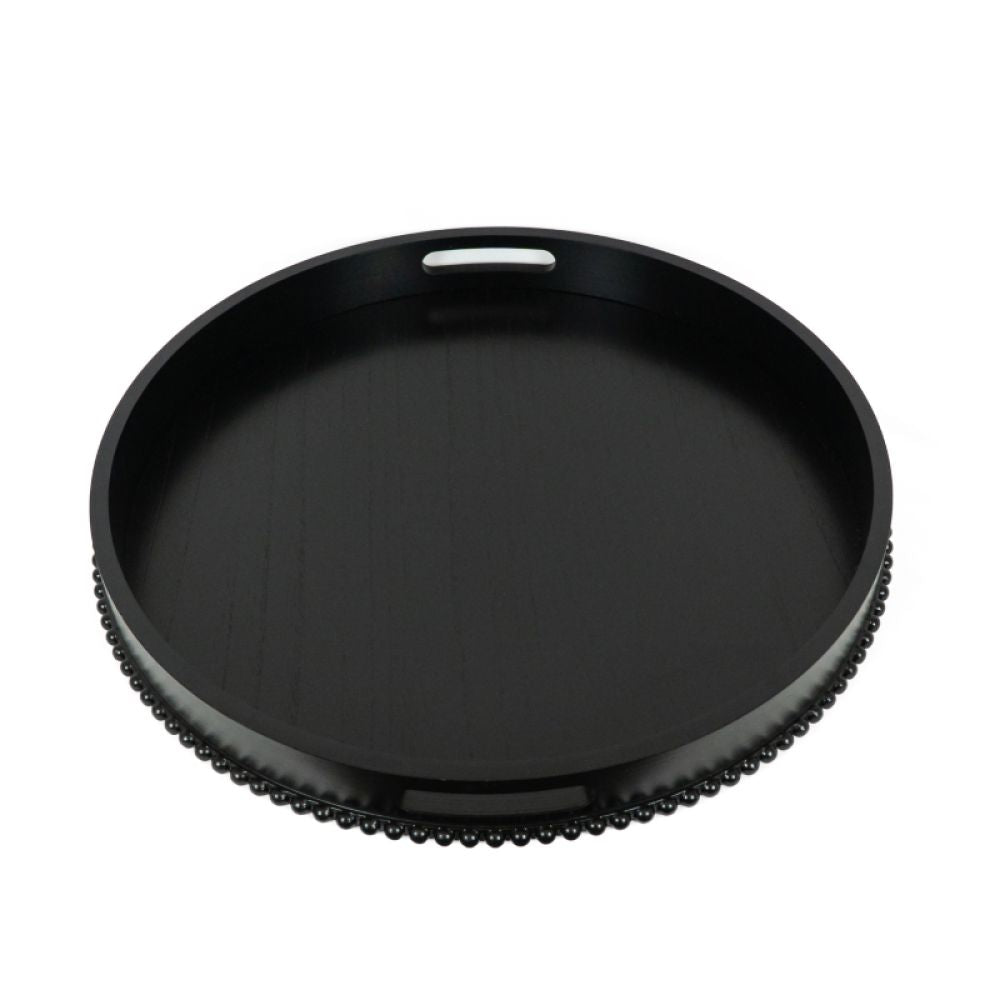 24x24x2.5 wood round tray, bk