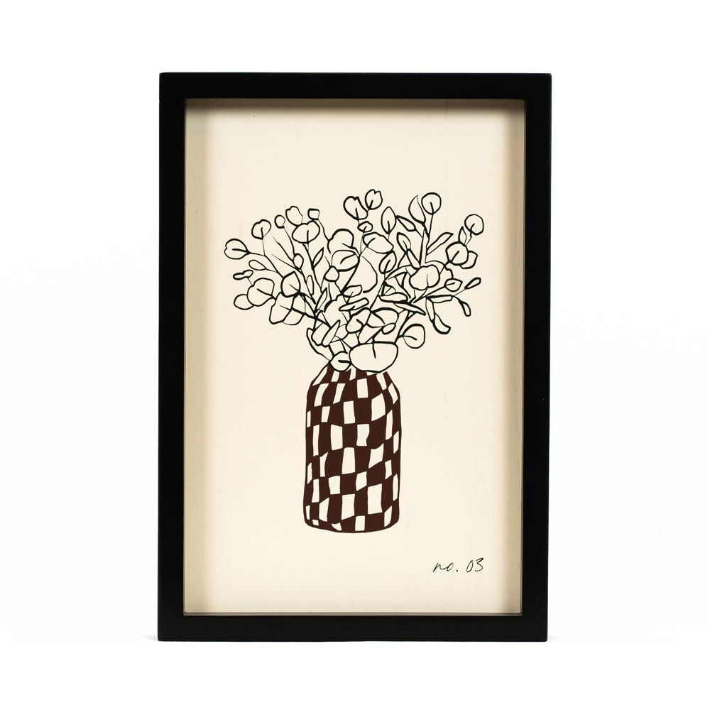 9" x 13" Reversible Wood Frame Sign - Floral | White and Black