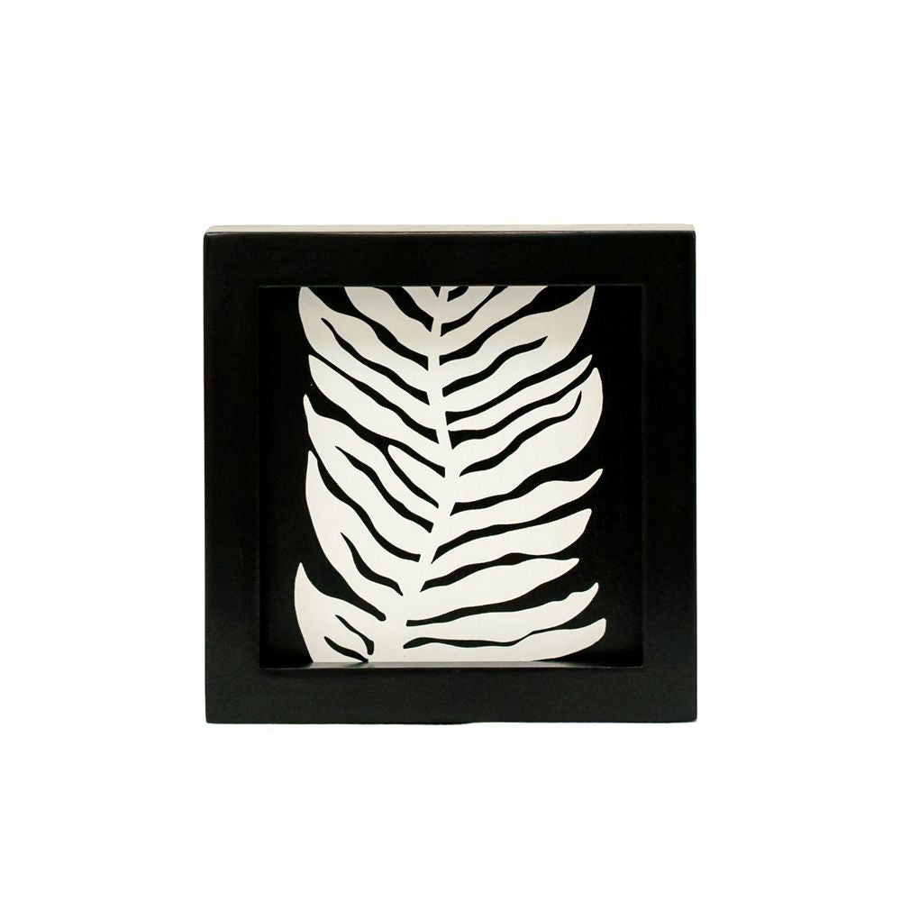 5" Reversible Wood Frame Sign - Rainbow/Leaf | Black and White
