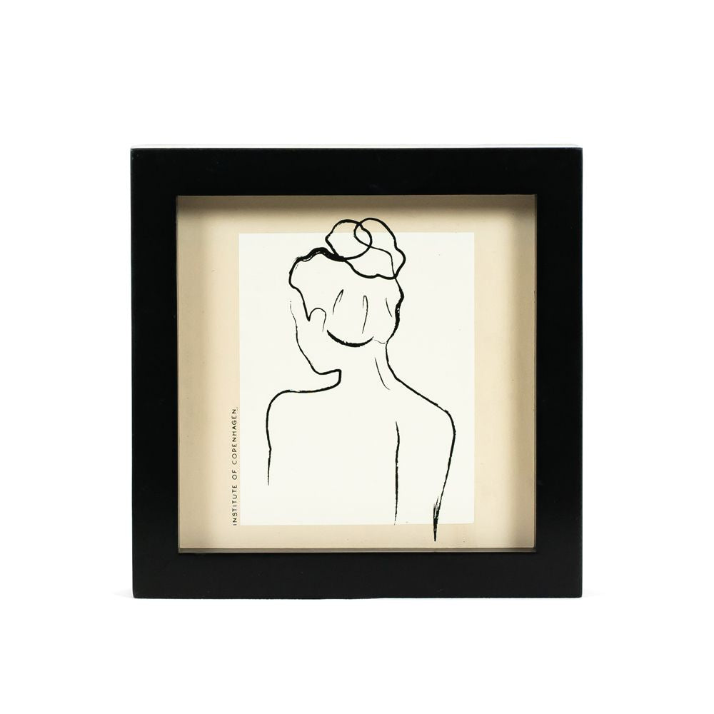 7" Reversible Wood Framed Sign - Squiggle/Woman | White and Black
