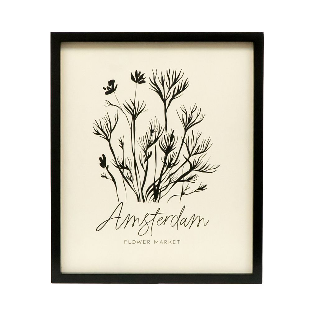 17" x 20" Reversible Wood Frame Sign - Amsterdam | White and Black