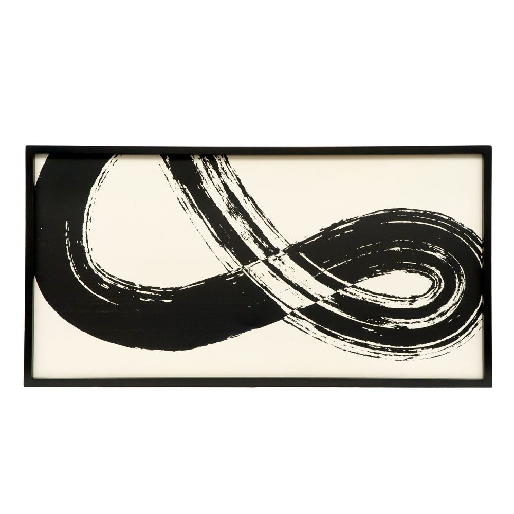 24" x 47" Reversible Wood Frame Sign - Ampersand/Leaves | Black and White