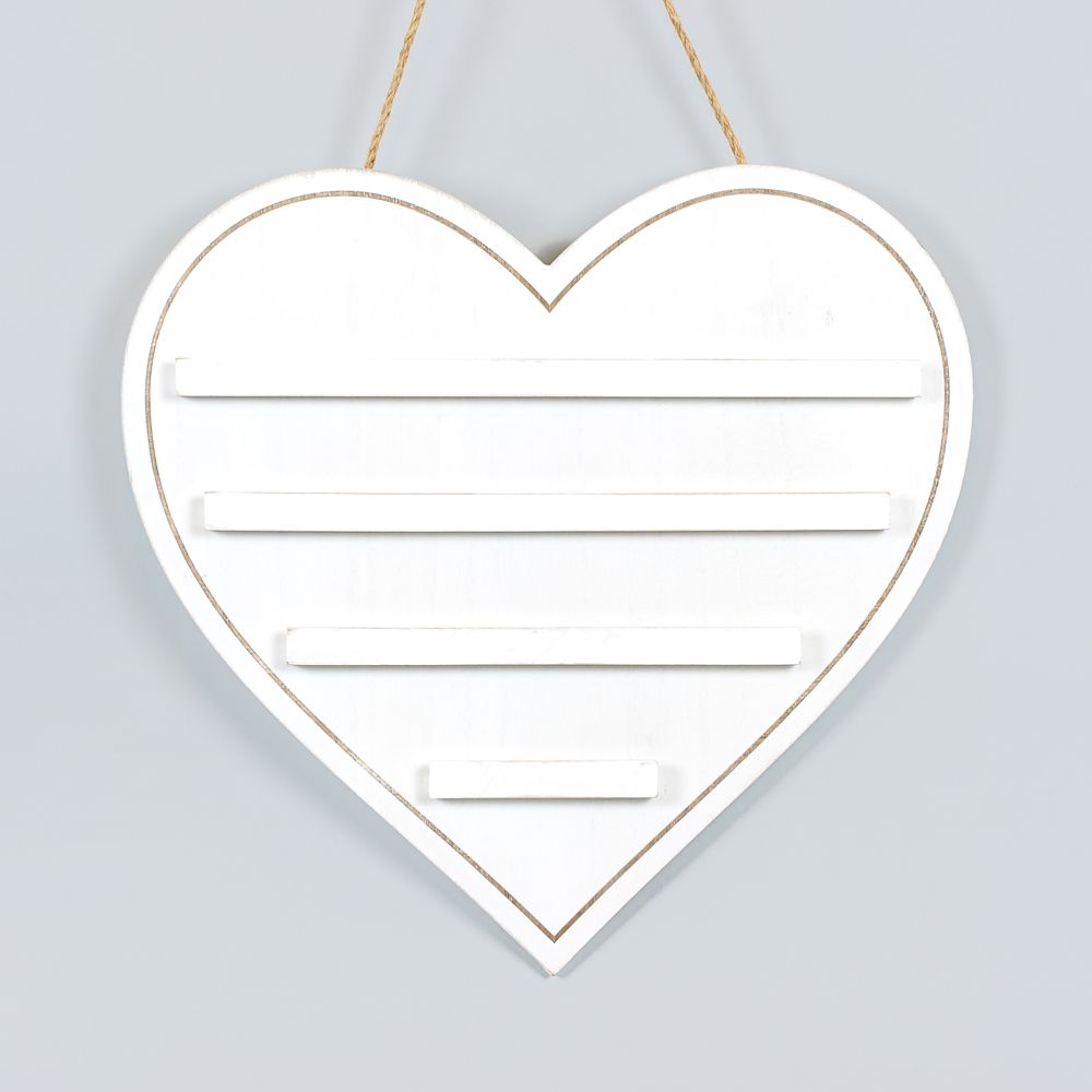 18x17x1.5 hanging wood letterboard (HEART) wh