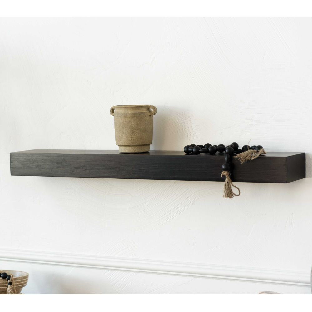 35" Wood Floating Shelf - Black