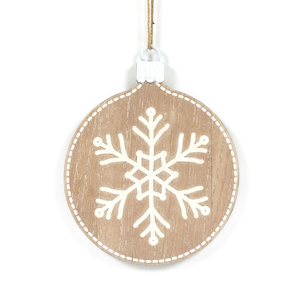 10" Reversible Wood Ornament - Snowflake