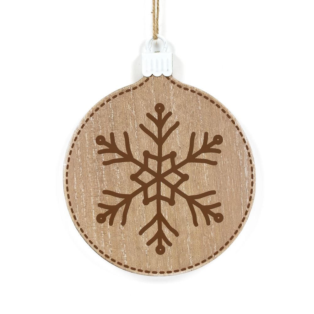 10" Reversible Wood Ornament - Snowflake