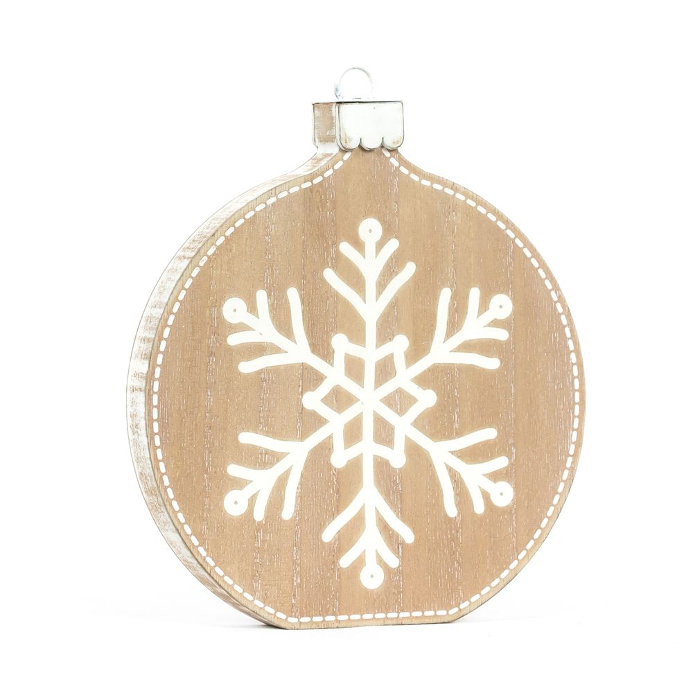 9" Reversible Chunky Wood Shape - Neutral Ornament