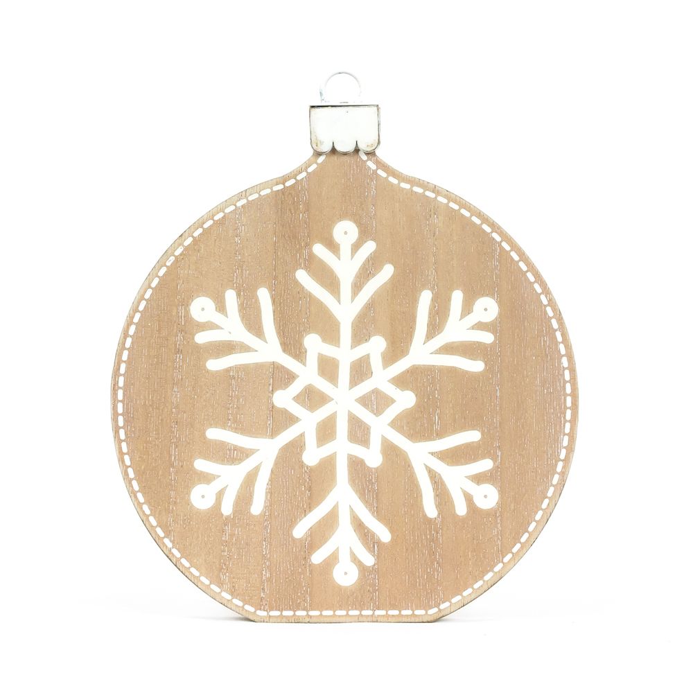 9" Reversible Chunky Wood Shape - Neutral Ornament