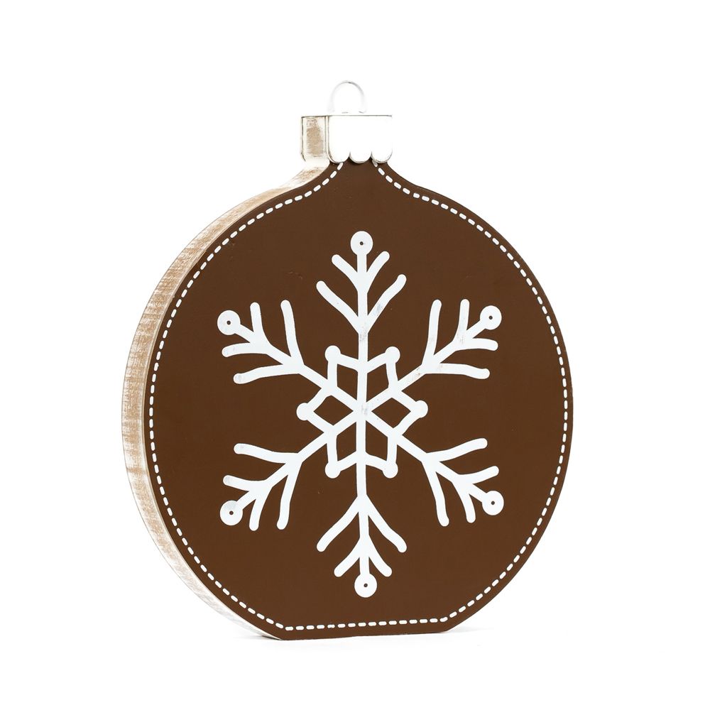 9" Reversible Chunky Wood Shape - Neutral Ornament