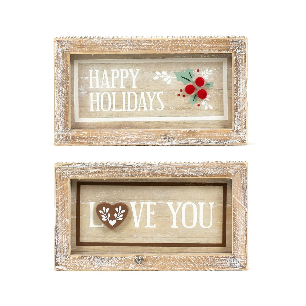 7x4x1.5 rvs wood frame sign (HAPPY/LOVE)