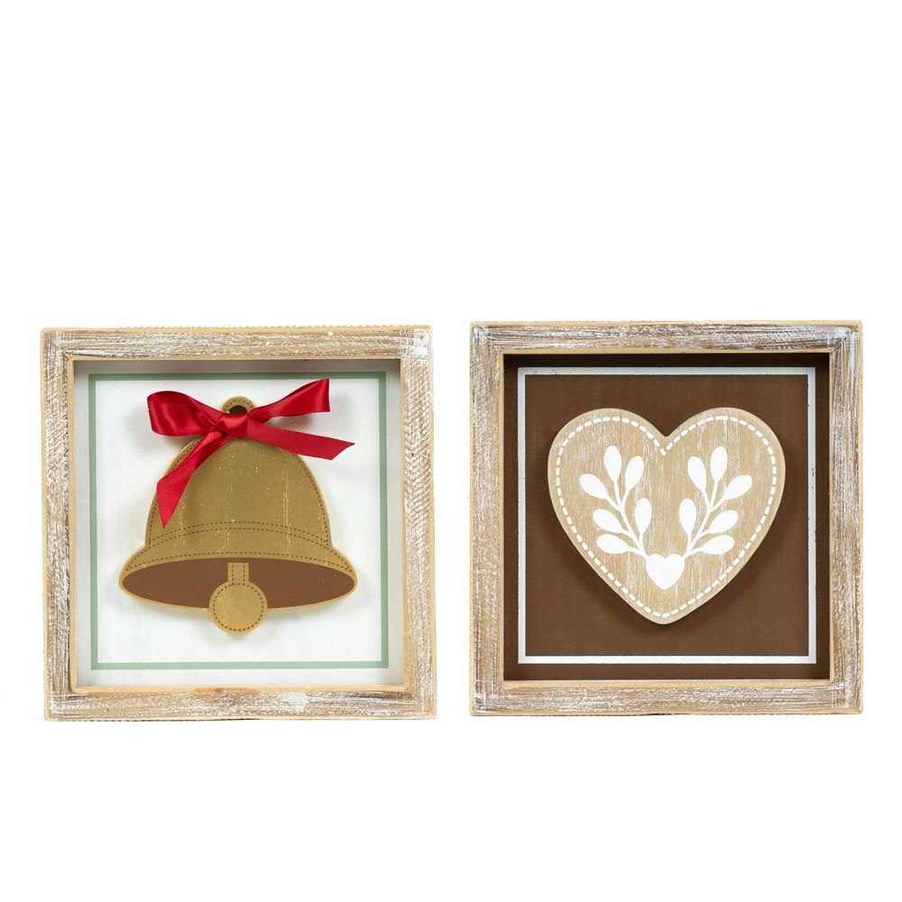 7x7x1.5 rvs wood frame sign (BELL/HEART)