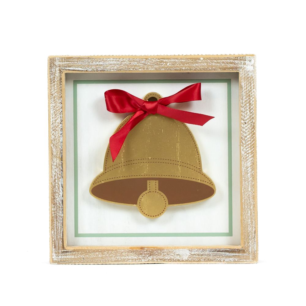 7" Reversible Wood Frame Sign - Bell/Heart | Multicolor