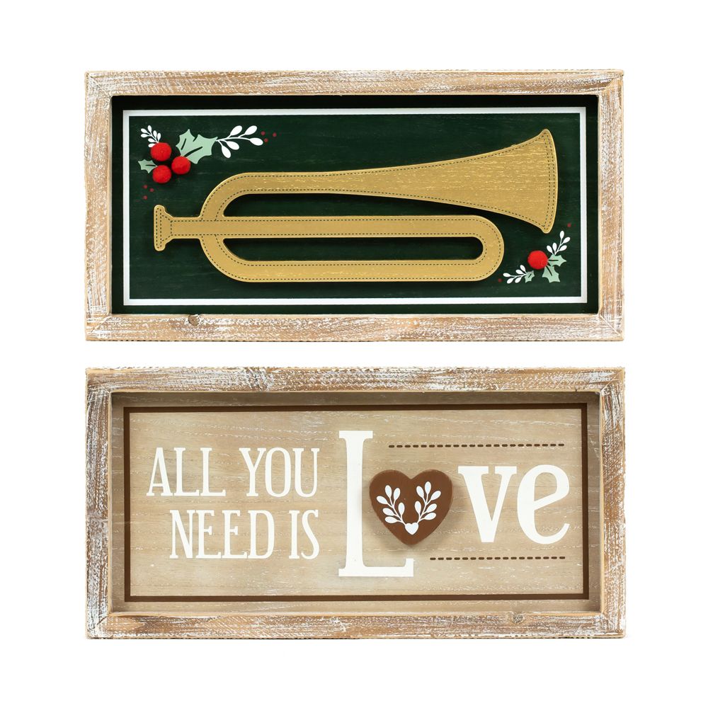 13x6x1.5 rvs wood frame sign (HORN/LOVE)