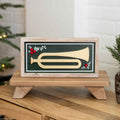 13" x 6" Reversible Wood Frame Sign - Horn/All You Need Is Love | Multicolor