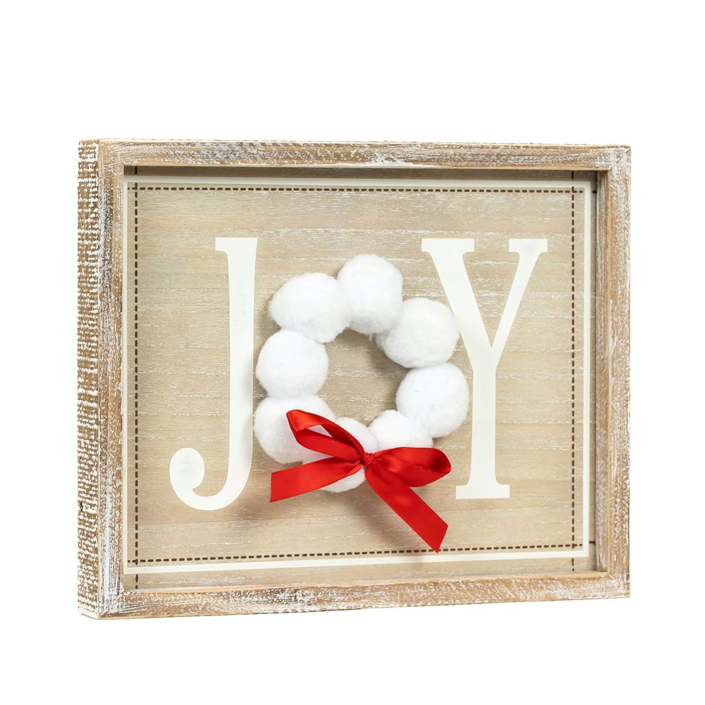 13" x 10" Reversible Wood Frame Sign - Joy/Love | Multicolor