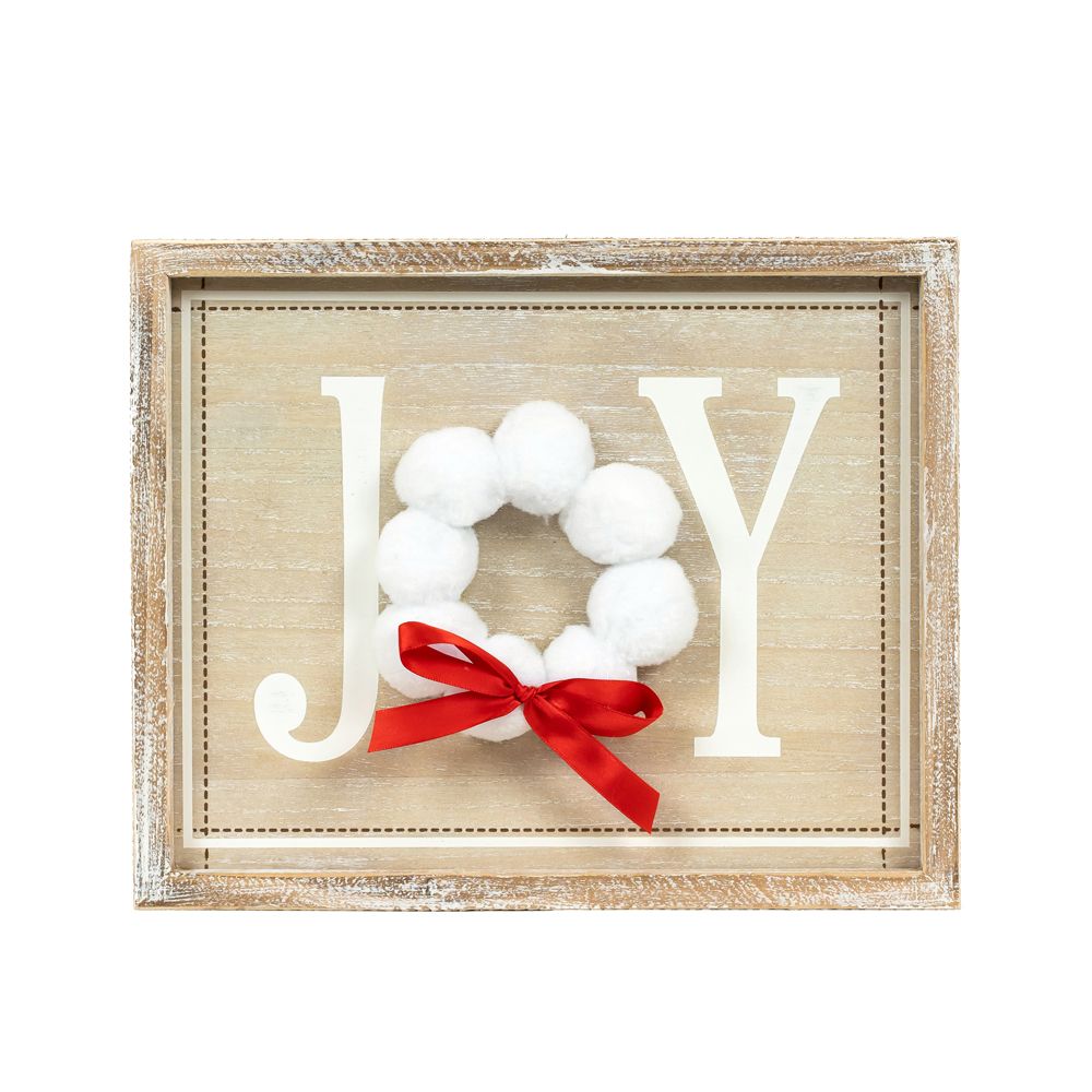 13" x 10" Reversible Wood Frame Sign - Joy/Love | Multicolor