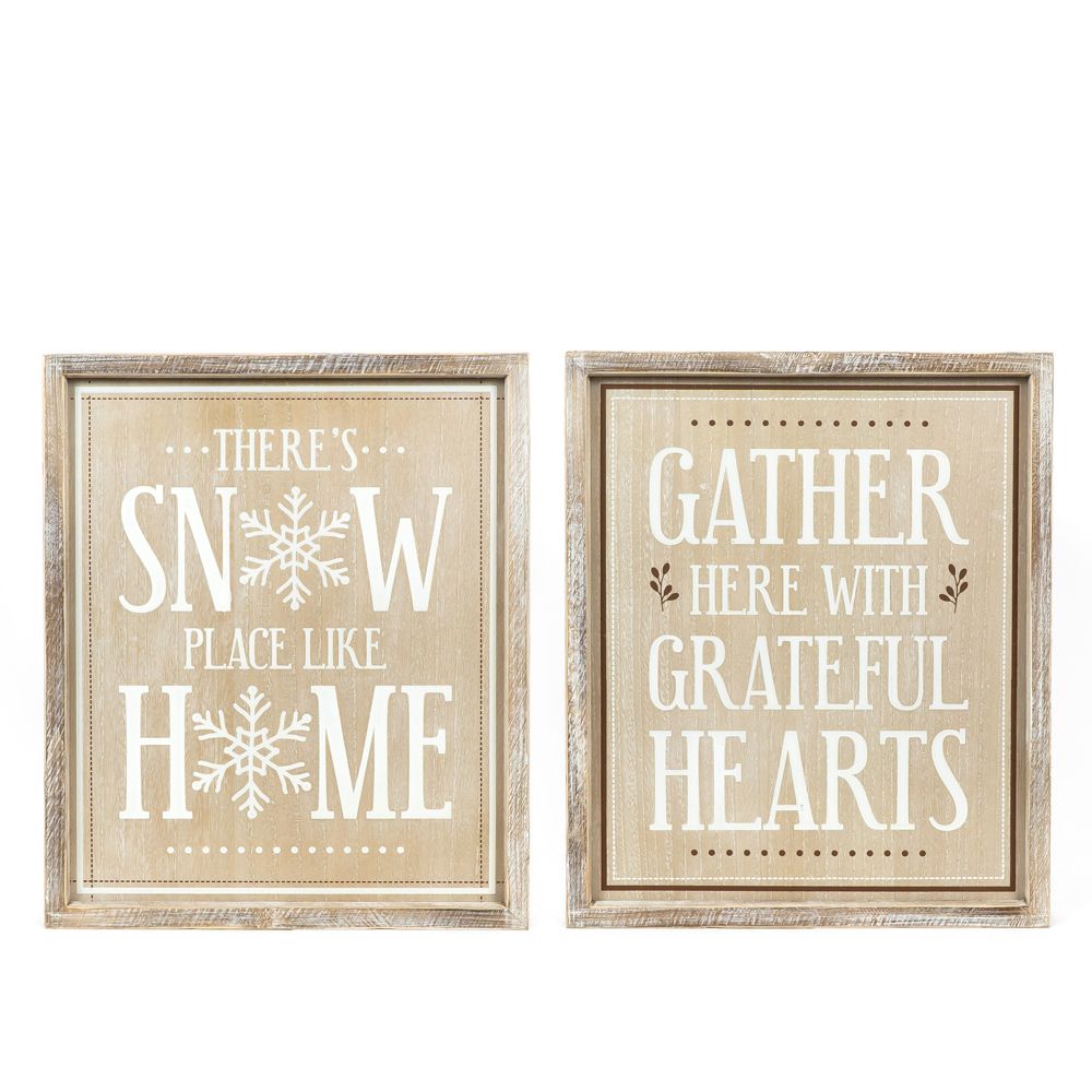 17x20x1.5 rvs wood frame sign (SNOW/GATHER)