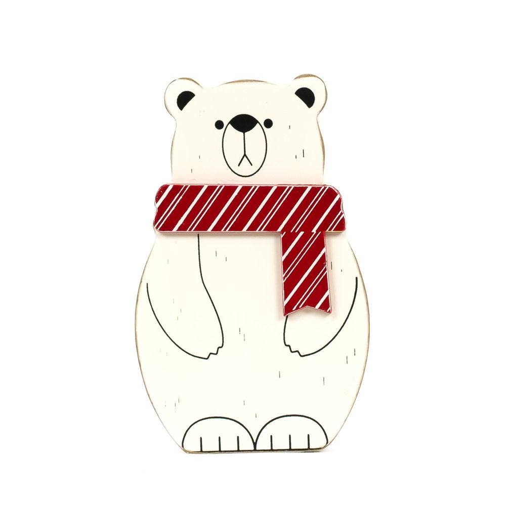 6" Chunky Wood Shape - Polar Bear