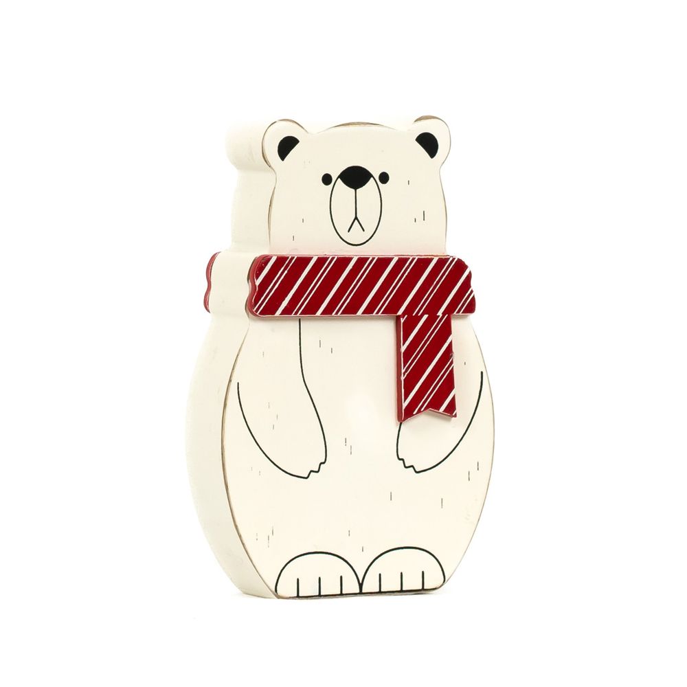6" Chunky Wood Shape - Polar Bear